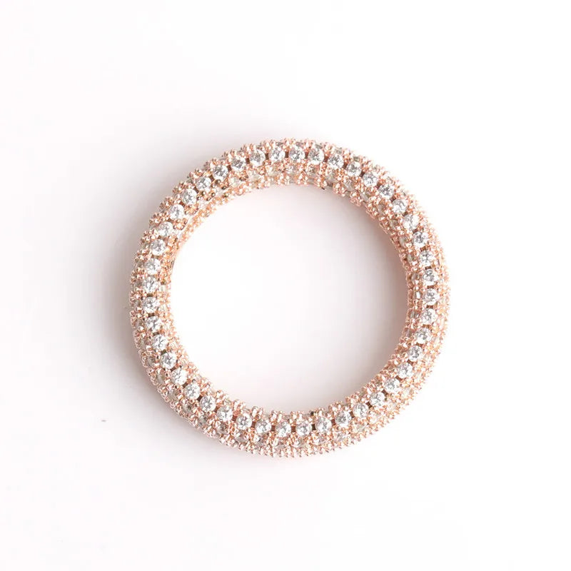 Iced-out Cubic Zirconia Ring for Men 24k Gold Color Plated Hip Hop Rock Street Jewelry