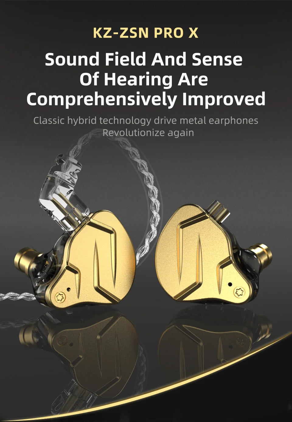 KZ ZSN Pro X Metal Wired Headset Hybrid Technology 1BA+1DD In Ear HiFi Monitor Earphone With Microphone Sport Game Headphones