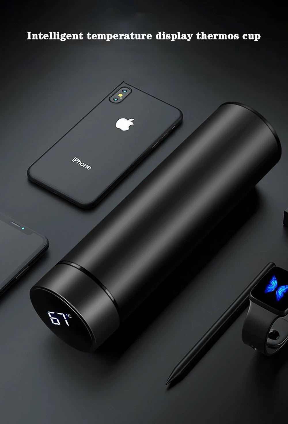 Smart Insulation Cup Male and Female Student Portable Water Cup Creative  Mass Simple Temperature Tea Cup