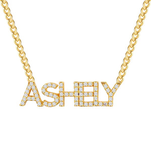 Personalized Crystal Name Necklace Custom Iced Letters Pendant  Zirconia Necklace For Women Commemorat Birthday Gift Jewelry BFF