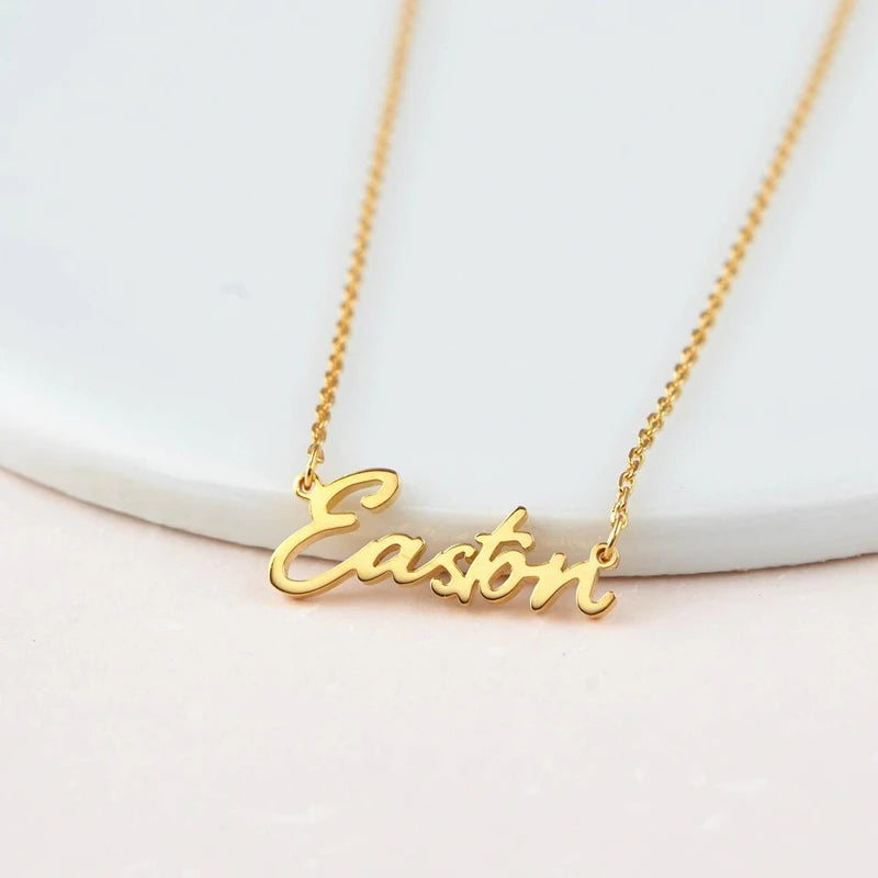 Fashion Custom Name Necklace Stainless Steel Personalized Nameplate Choker Necklaces For Women Girl Daily Wearing Jewelry
