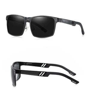 Polarized sunglasses for men with aluminum magnesium frame by Hot Trend Vault, stylish and durable eyewear for outdoor protection.