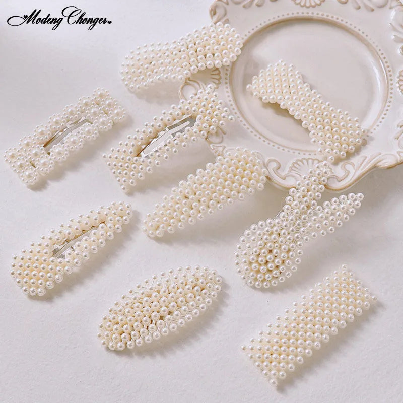1PC Elegant BB Hair Pins Metal Fashion Barrettes Hairpins Hot Sale Korea Chic Imitation Pearl Hair Clip Hair Styling Accessories