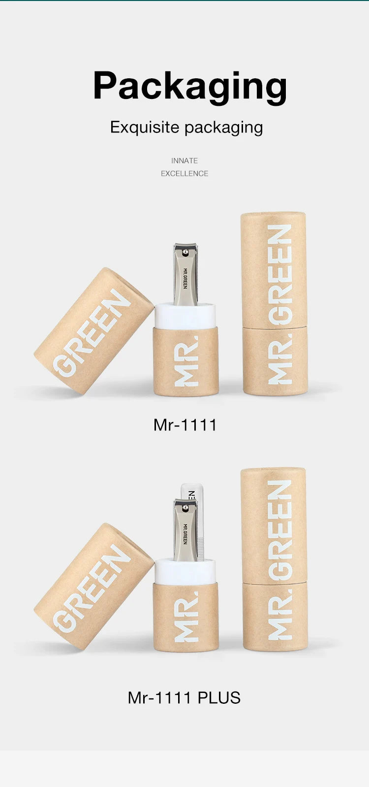 MR.GREEN Nail Clippers Stainless Steel Anti Splash Fingernail Cutter Manicure Tools Bionics Design Nail Trimmer Pedicure Scissor