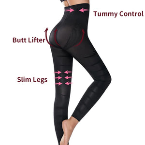 Hot Trend Vault Miss Moly anti-cellulite leggings for women with thigh sculpting and waist shaping, shown on a model.