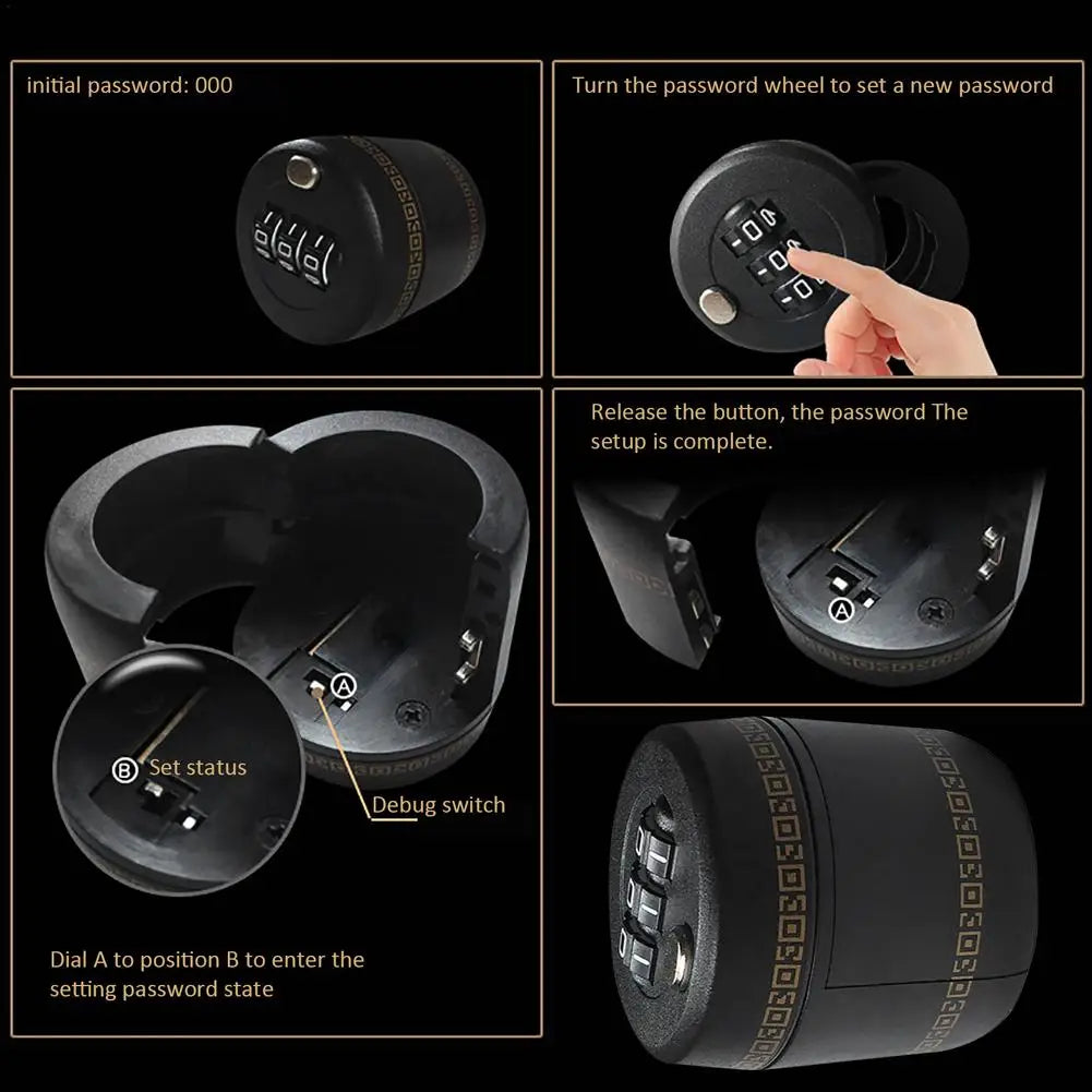 Plastic Wine Bottle Combination Locks Liquor Whiskey Bottle Top Stopper Vacuum Wine Bottle Cap Password Lock Plug Device