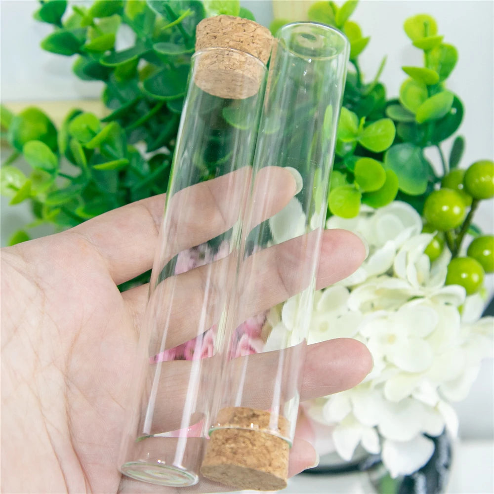 22x120mm 30ml Empty Glass Transparent Clear Bottles With Cork Stopper Glass Vials Jars Storage Bottles Test Tube Jars 50pcs/lot