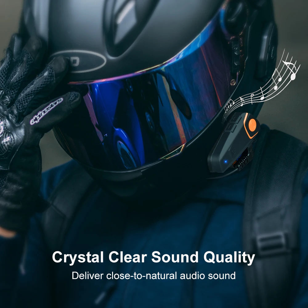 Fodsports BT-S2 Intercom Motorcycle Helmet Bluetooth Headset BT Interphone Handsfree Intercomunicador with FM Radio