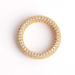 Men's cubic zirconia ring with iced out design, 24K gold plated hip hop street jewelry by Hot Trend Vault
