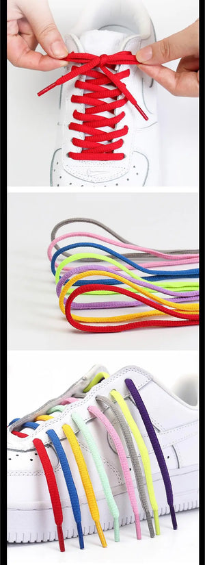 Durable polyester round sport shoelaces for men and women, outdoor accessories from Hot Trend Vault.