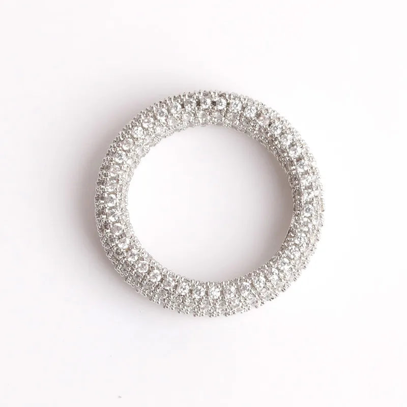 Iced-out Cubic Zirconia Ring for Men 24k Gold Color Plated Hip Hop Rock Street Jewelry