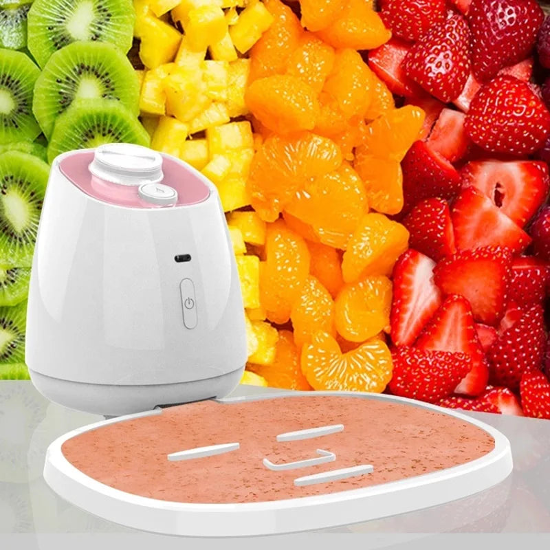 Hot Trend Vault VamsLuna DIY facial mask maker for at-home moisturizing, collagen, and skin rejuvenation, shown with mask ingredients and device