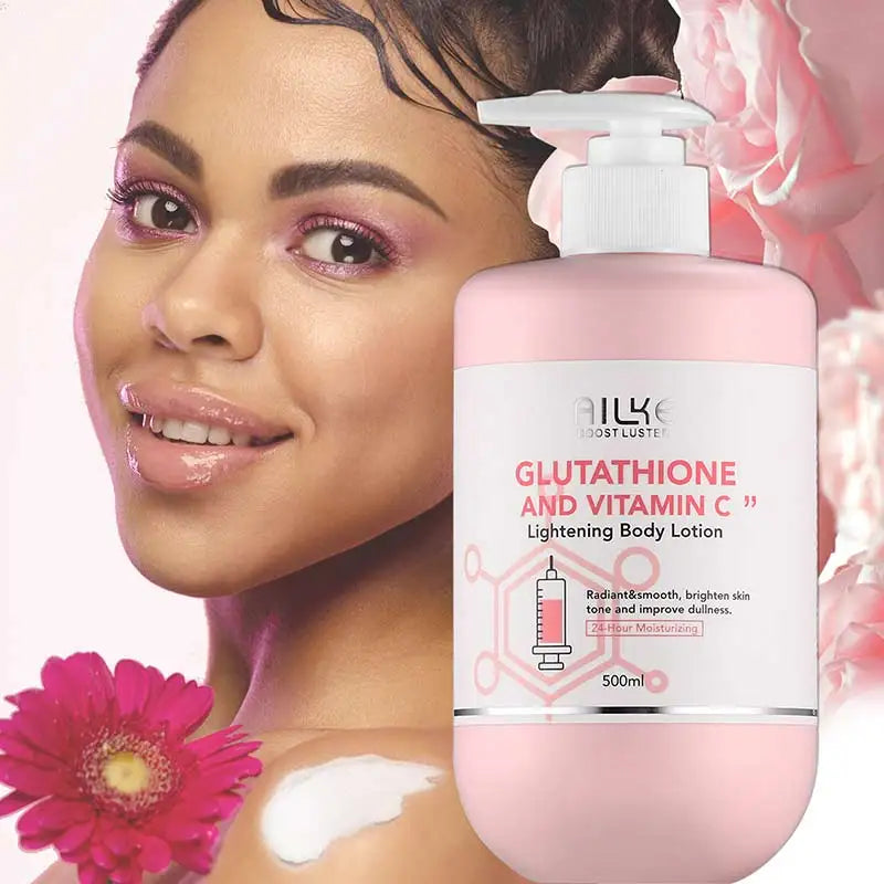 Hot Trend Vault AILKE Whitening Skin Care Set with Glutathione for all skin types, featuring cleansing and brightening products.