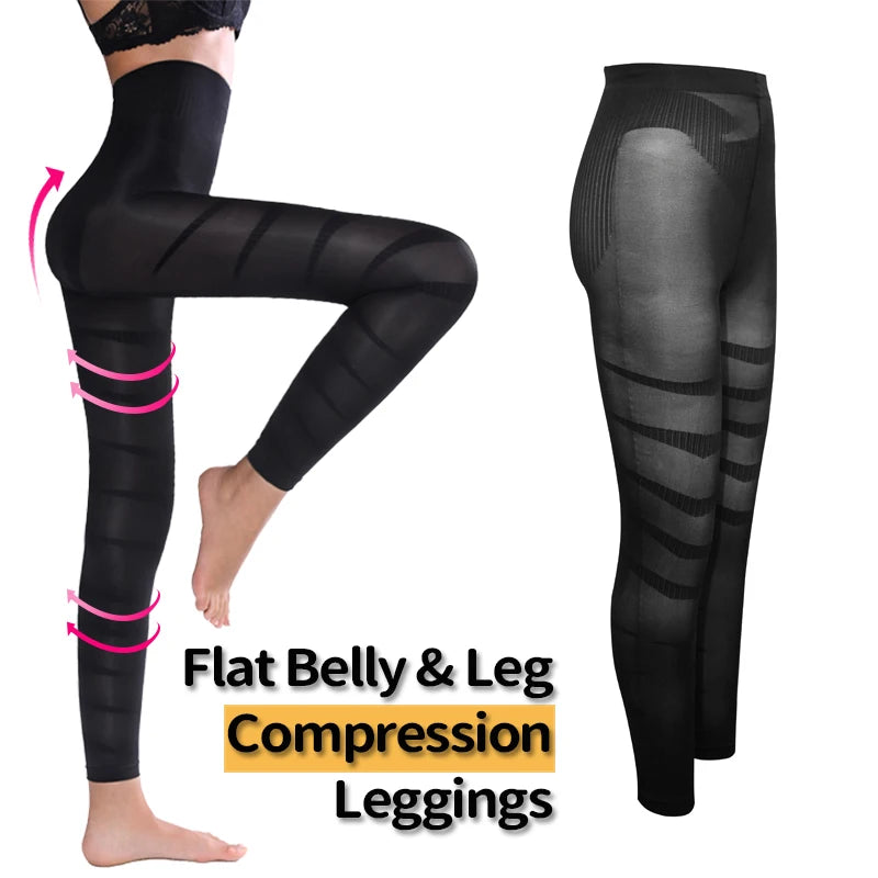 Hot Trend Vault Miss Moly anti-cellulite leggings for women showing thigh sculpting and waist shaping features.