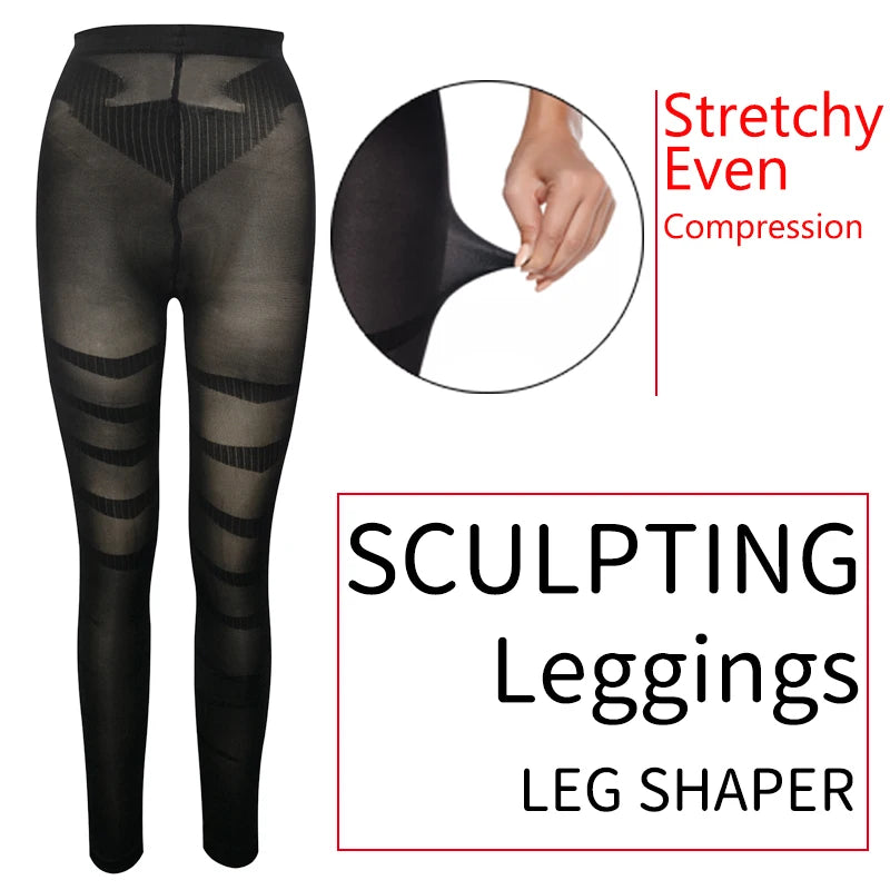 Hot Trend Vault Miss Moly anti-cellulite leggings for women with thigh sculpting and waist shaping, shown in black.