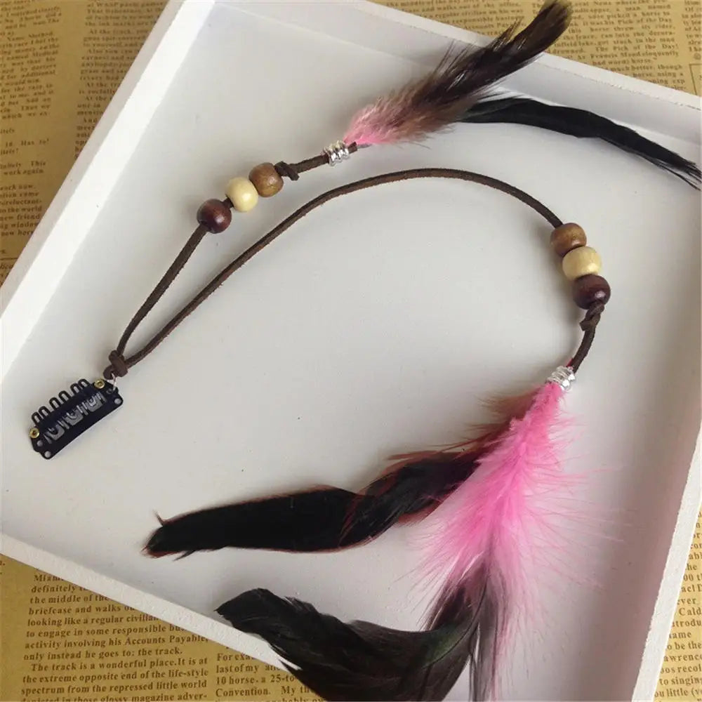 1 Pc New Women Girls Headdress Hair Ornaments BB Clip Feathers Indian Style Feather Hair Tassel Hair Piece Accessories Barrettes