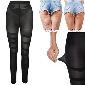 Hot Trend Vault Miss Moly anti-cellulite leggings for women with thigh sculpting and waist shaping, shown in black.