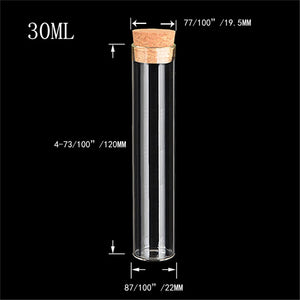 22x120mm 30ml Empty Glass Transparent Clear Bottles With Cork Stopper Glass Vials Jars Storage Bottles Test Tube Jars 50pcs/lot