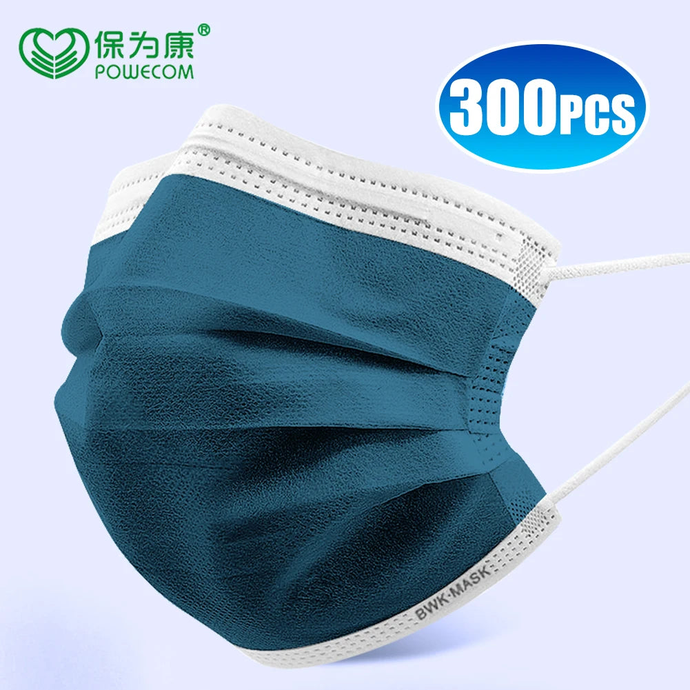 50Pcs POWECOM Carbon Disposable Face Mask Protective Face Mask For Adult Kids 4 Layers Filter Breathable Face Mouth Masks