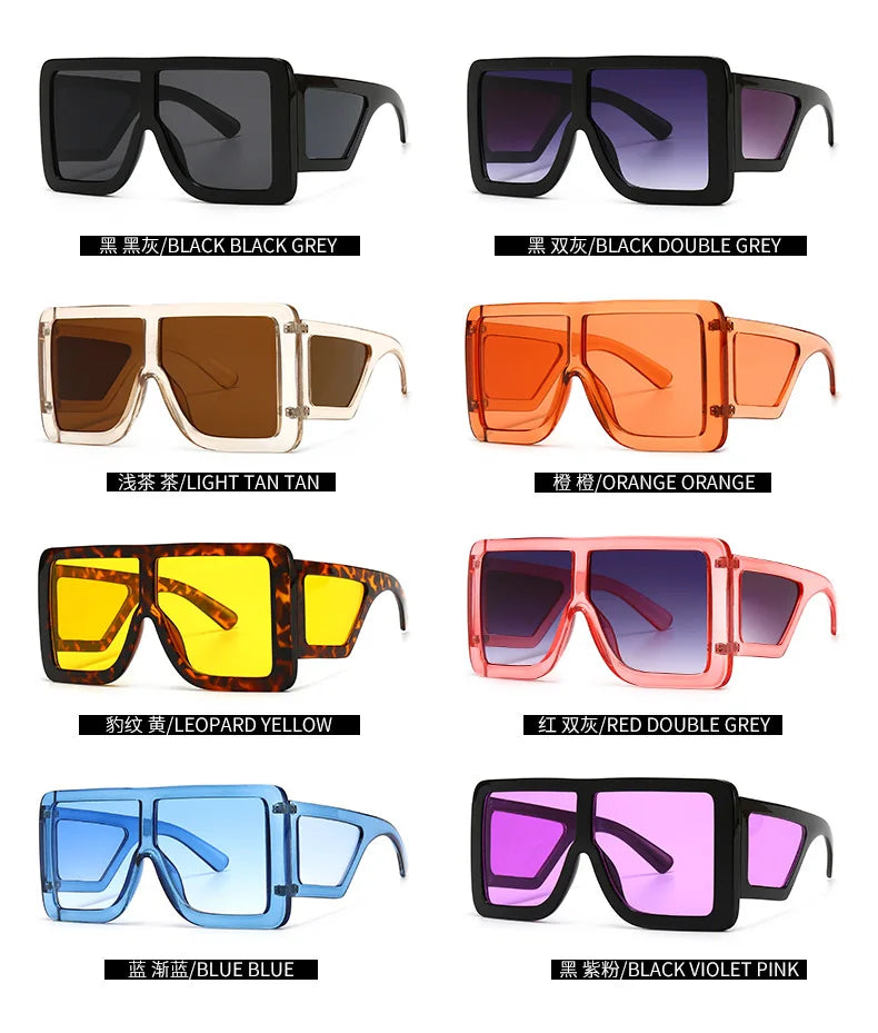 Square Vintage Sunglasses Women 2021 New Sexy Retro Oversized Fashion Sun Glasses Brand Designer Punk Eyeglasses Female Oculos