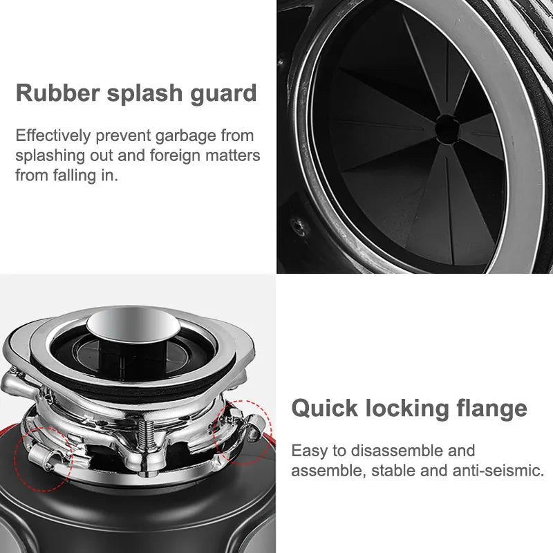 220V 3X grinding Food Waste Disposer German 1200W motor Technology septic assist 1 HP Household garbage disposer