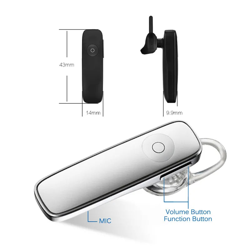 M165 Mini Bluetooth Headset Stereo Hands-Free Ear-Hook Wireless Microphone With Microphone, Suitable For All Smart Phones