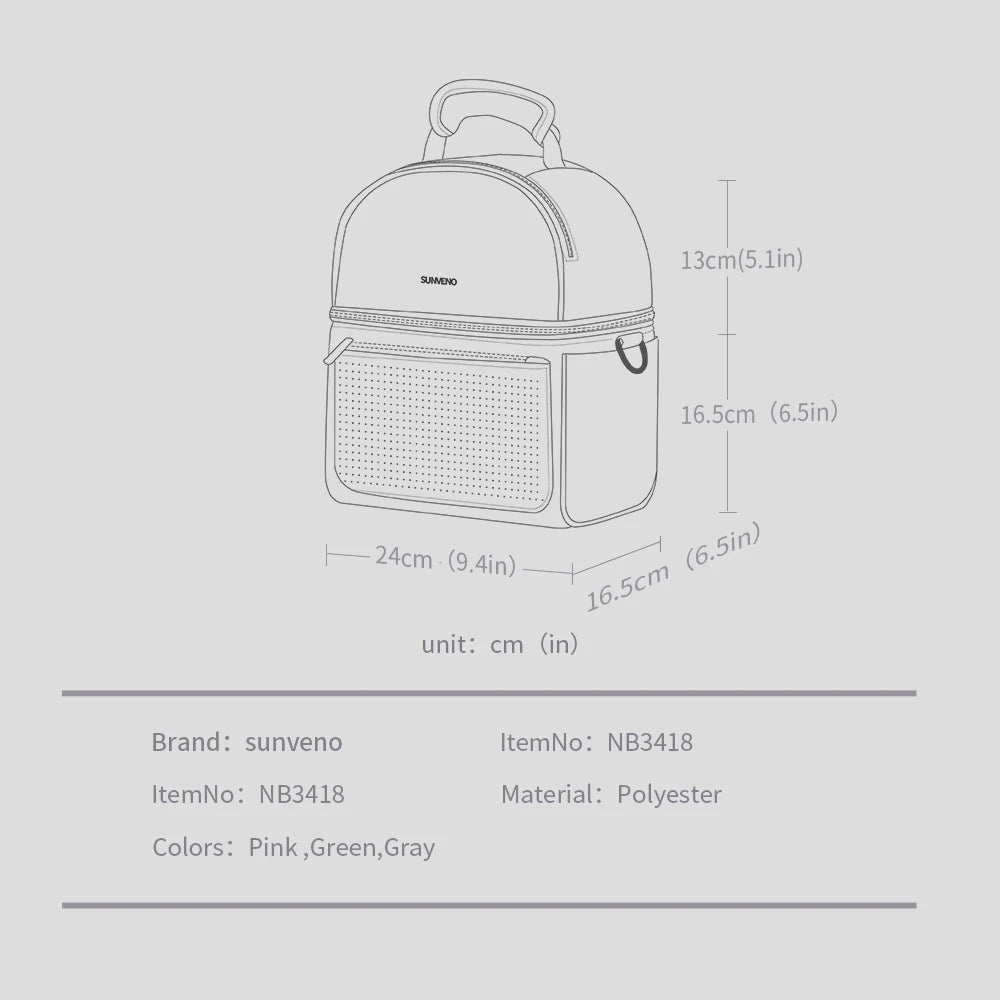 Sunveno Tin Foil Insulation Bag with EPP Box Preservation Bag Waterproof Lunch Bags Picnic Bag Insulation Thermal Bag