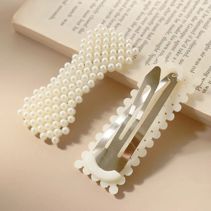 1PC Elegant BB Hair Pins Metal Fashion Barrettes Hairpins Hot Sale Korea Chic Imitation Pearl Hair Clip Hair Styling Accessories