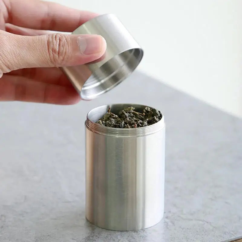 304 stainless steel tea can Thickened portable storage bottle Travel portable small sealed box High quality and easy to clean