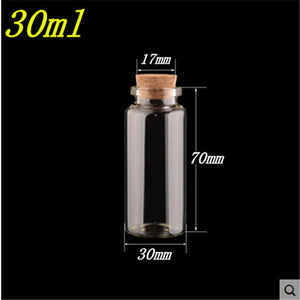 50pcs 10ml 15ml 20ml 25ml 30ml 40ml Glass Bottles with Cork Empty Bottles Jars Containers Vial Crafts Bottles Jars