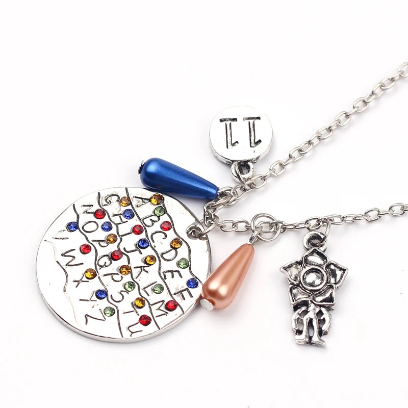 TV Show English Alphabet Letters Pendant Necklace Silver Plated Color Chain Charms Necklaces Gifts for Women
