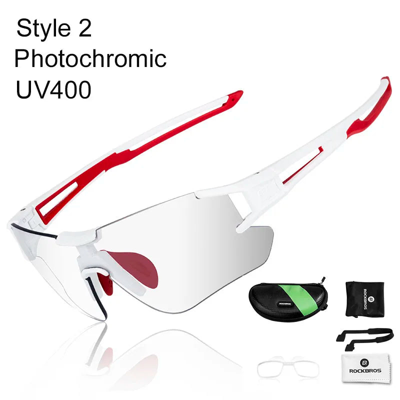 ROCKBROS Cycling Outdoor Bike Photochromatic Glasses Sport Bicycle Sunglasses Goggles Myopia Frame Protection Eyewear