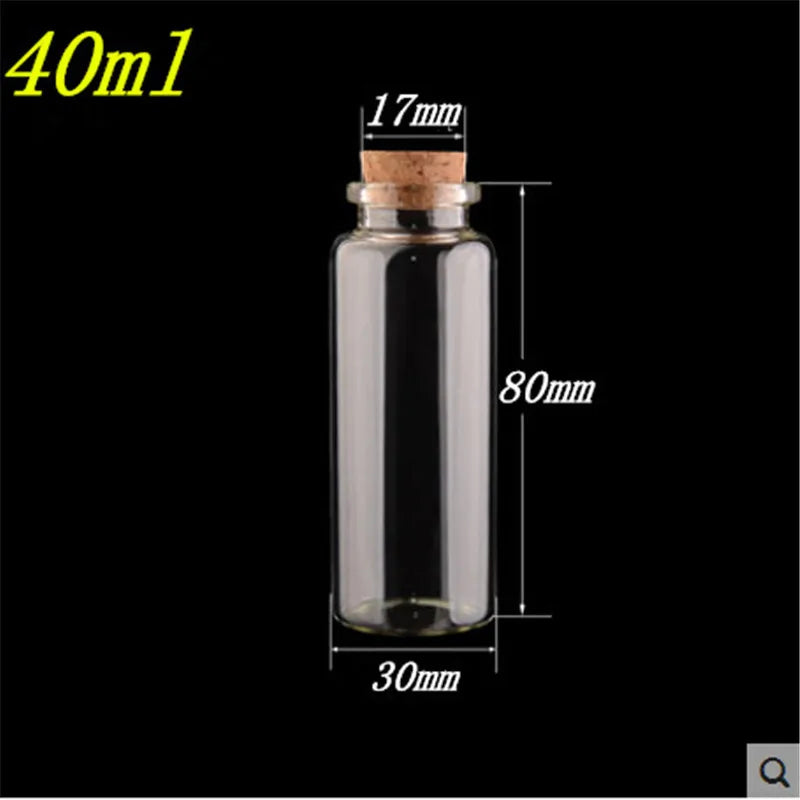 50pcs 10ml 15ml 20ml 25ml 30ml 40ml Glass Bottles with Cork Empty Bottles Jars Containers Vial Crafts Bottles Jars