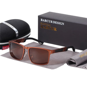 Unisex vintage square sunglasses by Hot Trend Vault with polarized lenses and lightweight aluminium magnesium frame.