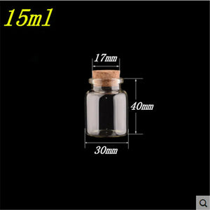 50pcs 10ml 15ml 20ml 25ml 30ml 40ml Glass Bottles with Cork Empty Bottles Jars Containers Vial Crafts Bottles Jars