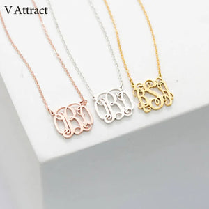 Customized Monogram Necklace For Women Personalized Stainless Steel Initials Letter Pendant Necklace Boho Jewelry Gift