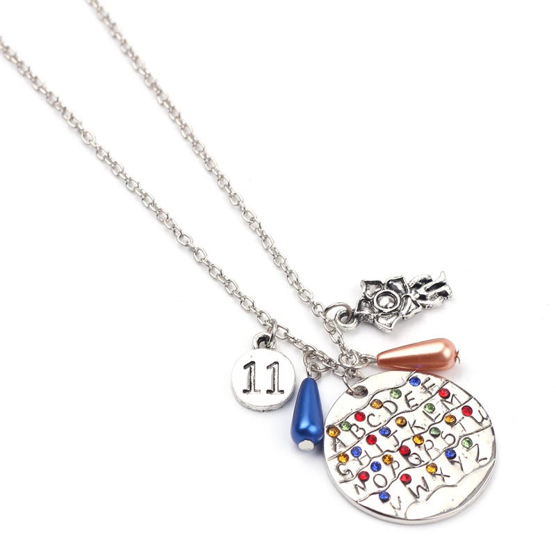 TV Show English Alphabet Letters Pendant Necklace Silver Plated Color Chain Charms Necklaces Gifts for Women