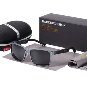 Polarized sunglasses for men with aluminium magnesium frame by Hot Trend Vault, featuring sleek design and UV protection.
