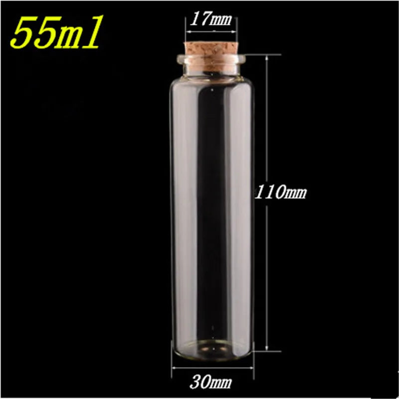 50pcs 10ml 15ml 20ml 25ml 30ml 40ml Glass Bottles with Cork Empty Bottles Jars Containers Vial Crafts Bottles Jars