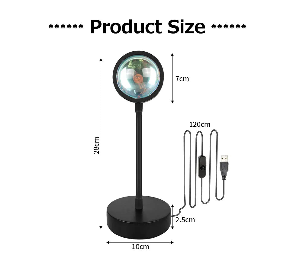 LED Sunset Lamp Nightlights USB Projector Birthday Party Decoration Mood Lights For Bedroom Living Room Wall Photography