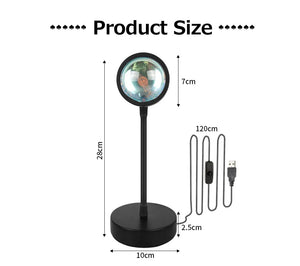 LED Sunset Lamp Nightlights USB Projector Birthday Party Decoration Mood Lights For Bedroom Living Room Wall Photography
