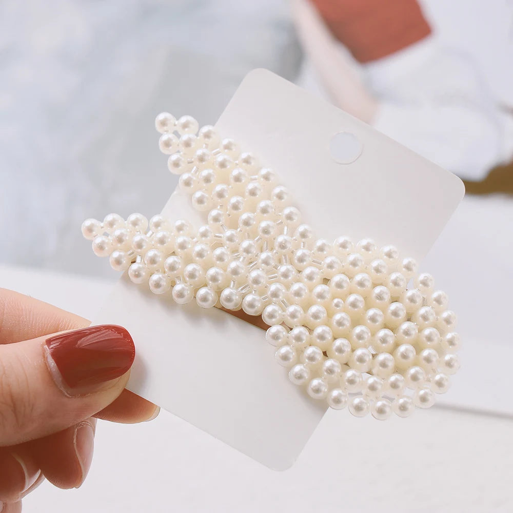 1PC Elegant BB Hair Pins Metal Fashion Barrettes Hairpins Hot Sale Korea Chic Imitation Pearl Hair Clip Hair Styling Accessories