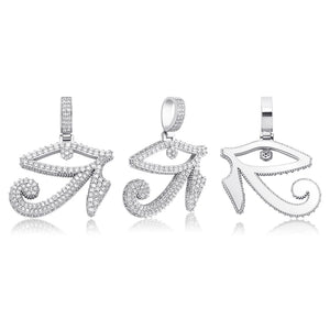 TOPGRILLZ Eye of Horus Pendant Necklace With Tennis Chain Gold Color Iced Out Cubic Zirconia Hip Hop Rock Fashion Jewelry Gift