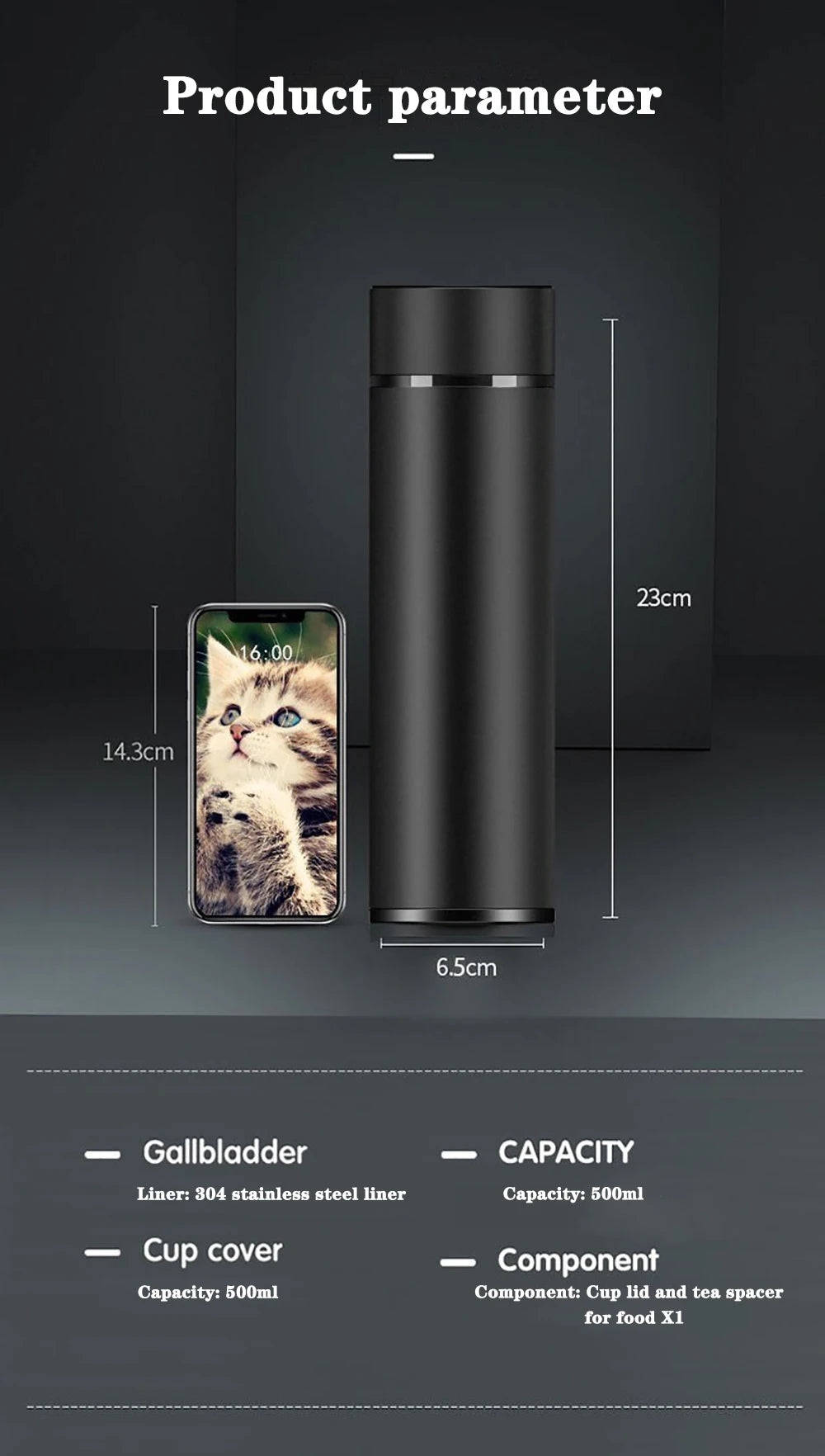 Smart Insulation Cup Male and Female Student Portable Water Cup Creative  Mass Simple Temperature Tea Cup