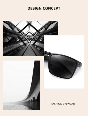 Unisex vintage square sport sunglasses with polarized lenses, featuring aluminium magnesium frame, by Hot Trend Vault.