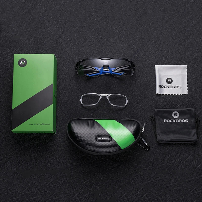 Hot Trend Vault RockBros cycling photochromic glasses with UV400 protection, outdoor use, shown on a model.