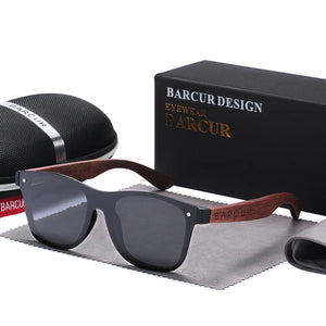 BARCUR Wood Sunglasses Natural Black Walnut Sun glasses for Men Eyewear Women Polarized UV400 Oculos De Sol Masculino Feminino