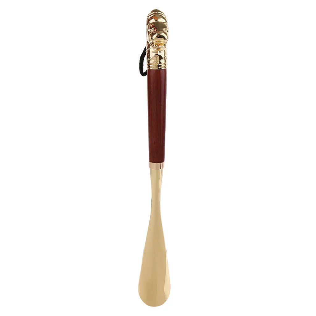 Stainless steel Phenovo long handle shoe horn by Hot Trend Vault with flexible design for easy shoe wearing for men and women.