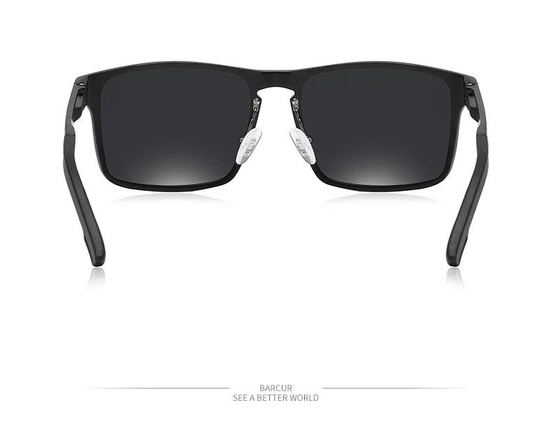 BARCUR Aluminium Magnesium Square Sunglasses Men Polarized Vintage Shades Women Sun Glasses For Men Sport Eyewear Oculos De Sol