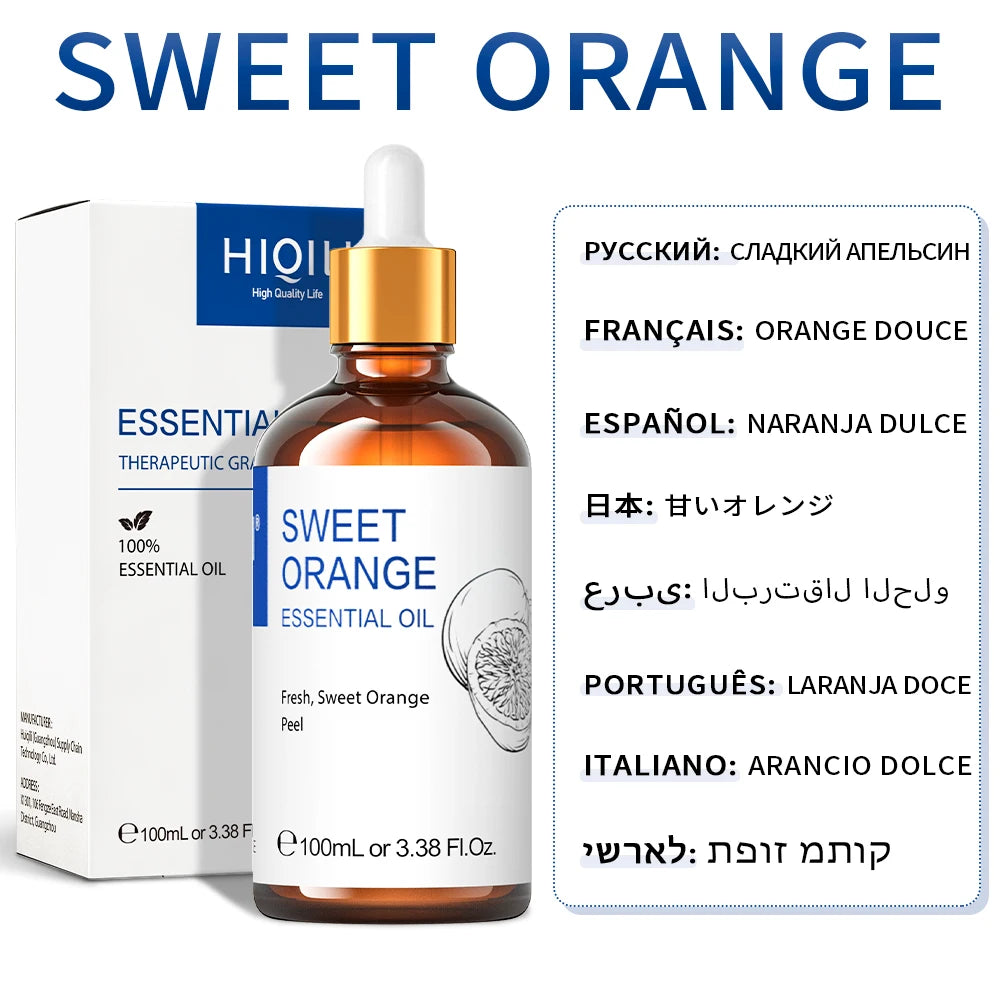 Hot Trend Vault HIQILI Essential Oil Blend 100ml calming diffuser with spa fans, showcasing the oil bottle and diffuser setup.